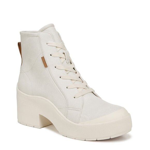 Dr. Scholls Time Off Up Platform Booties White Faux Leather Size 7.5M - F44 - Picture 2 of 4